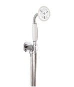 Belgravia Crosshead Chrome shower handset, wall outlet and hose