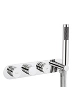 Dial thermostatic shower valve with 2 way diverter and shower kit