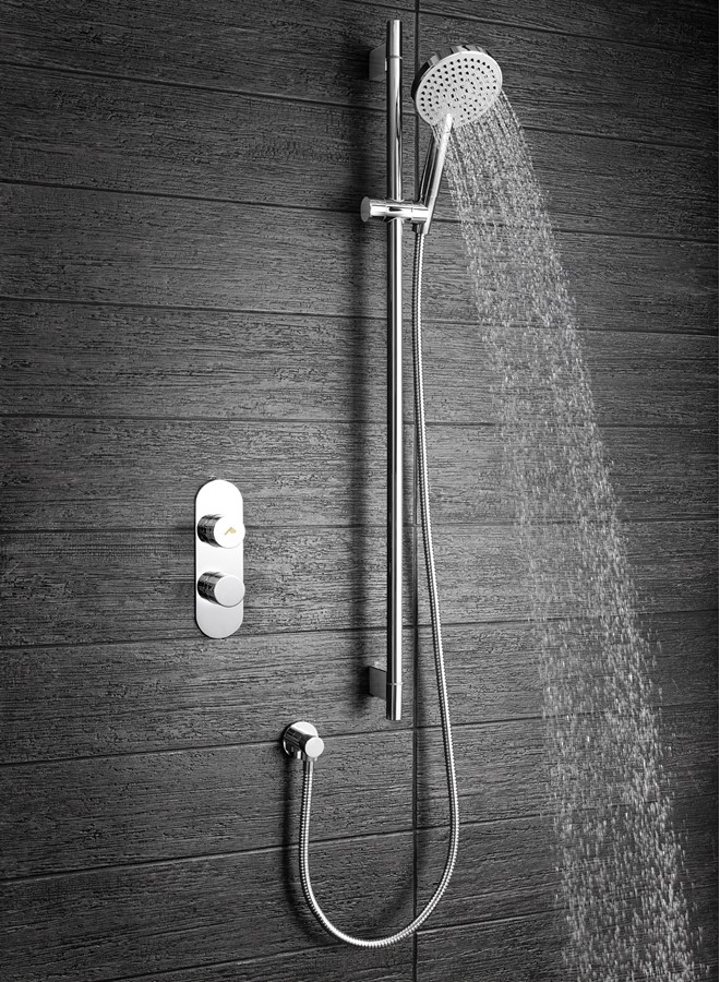 Dial Central Trim Single Outlet Thermostatic Shower Valve (Finish ...