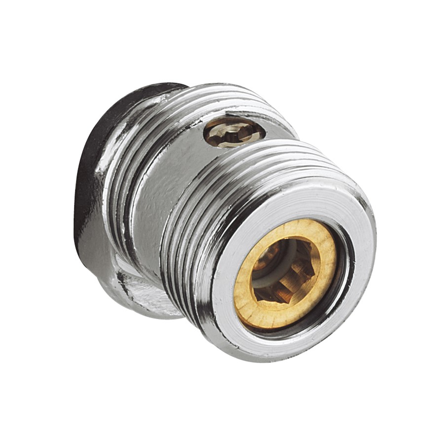 Exposed thermostatic shower unions with integrated shutoff (Finish