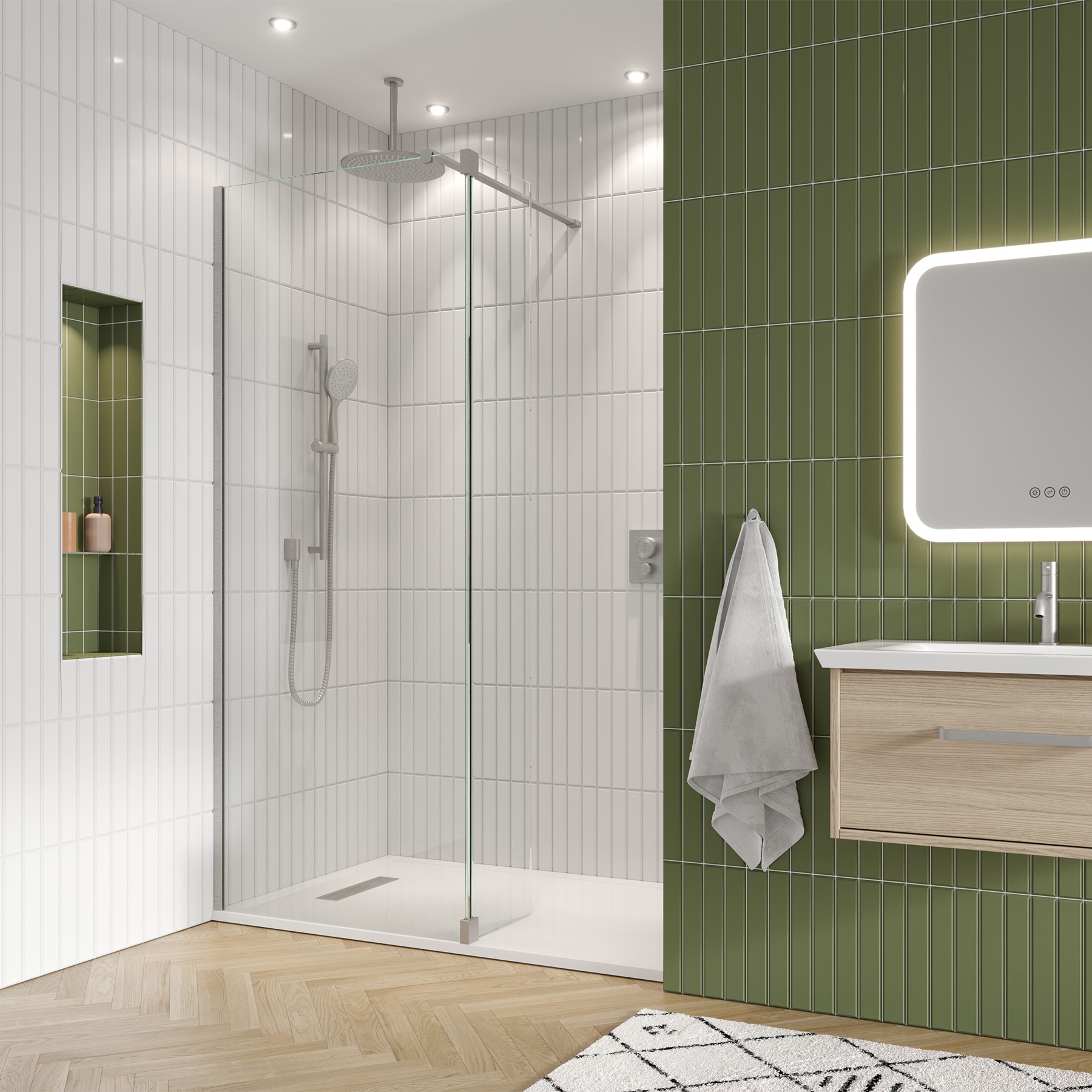 Modern shower | Discover a recess shower enclosure idea to make the most of your space