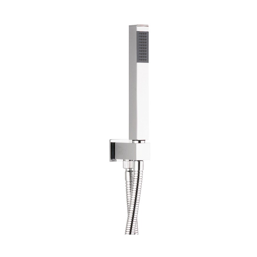 Square Wall Outlet with Hose & Handset Bracket (Finish Chrome) SKU SK962C Crosswater Bathrooms