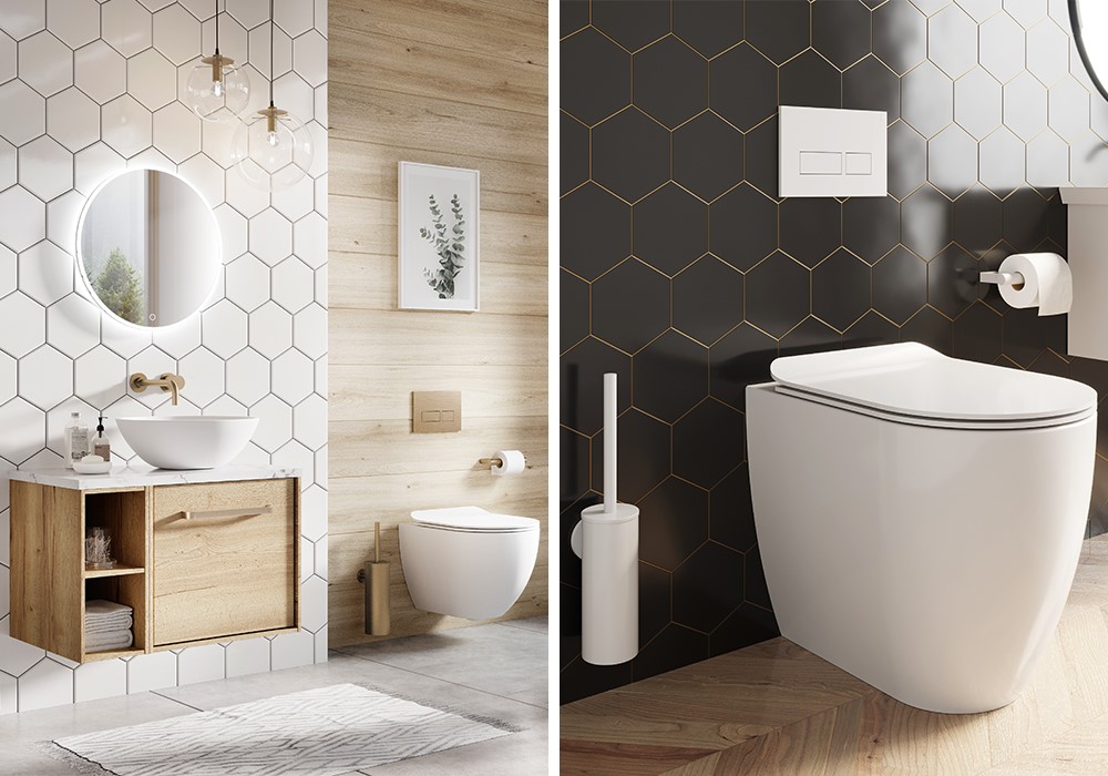 Modern Bathroom Colours | Introduce colourful accents using Crosswater modern bathroom accessories. 