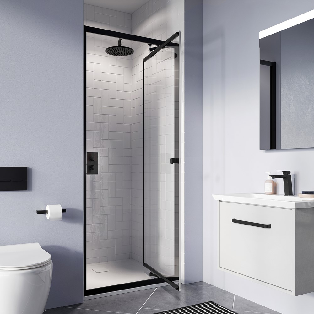 Small modern bathroom | Discover space-saving modern bathroom style with infold shower doors 