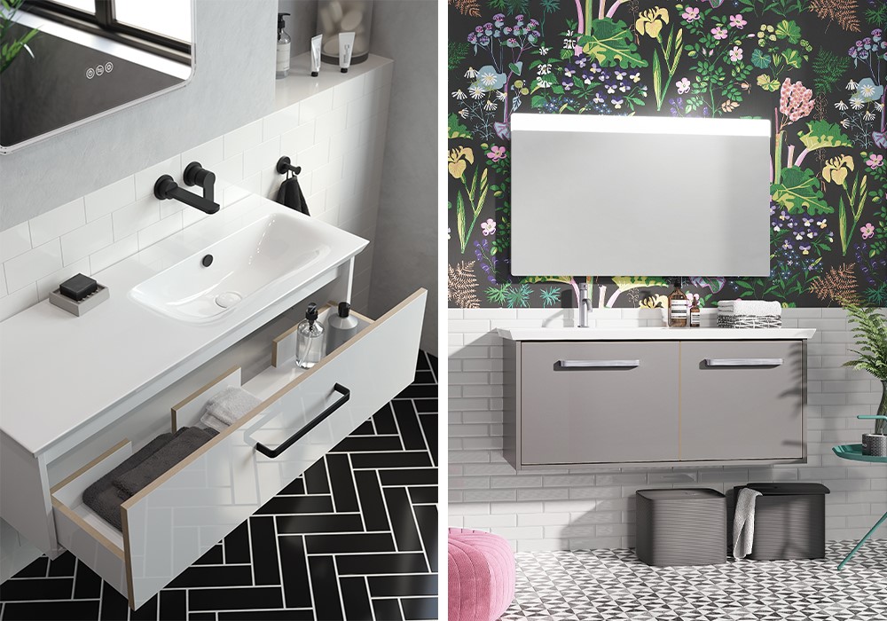 Modern Bathroom Colours | Create a colourful modern bathroom scheme with Arena furniture for stylish practicality. 