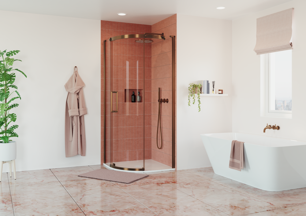 Achieve elegance in your modern bathroom design with Brushed Bronze. 