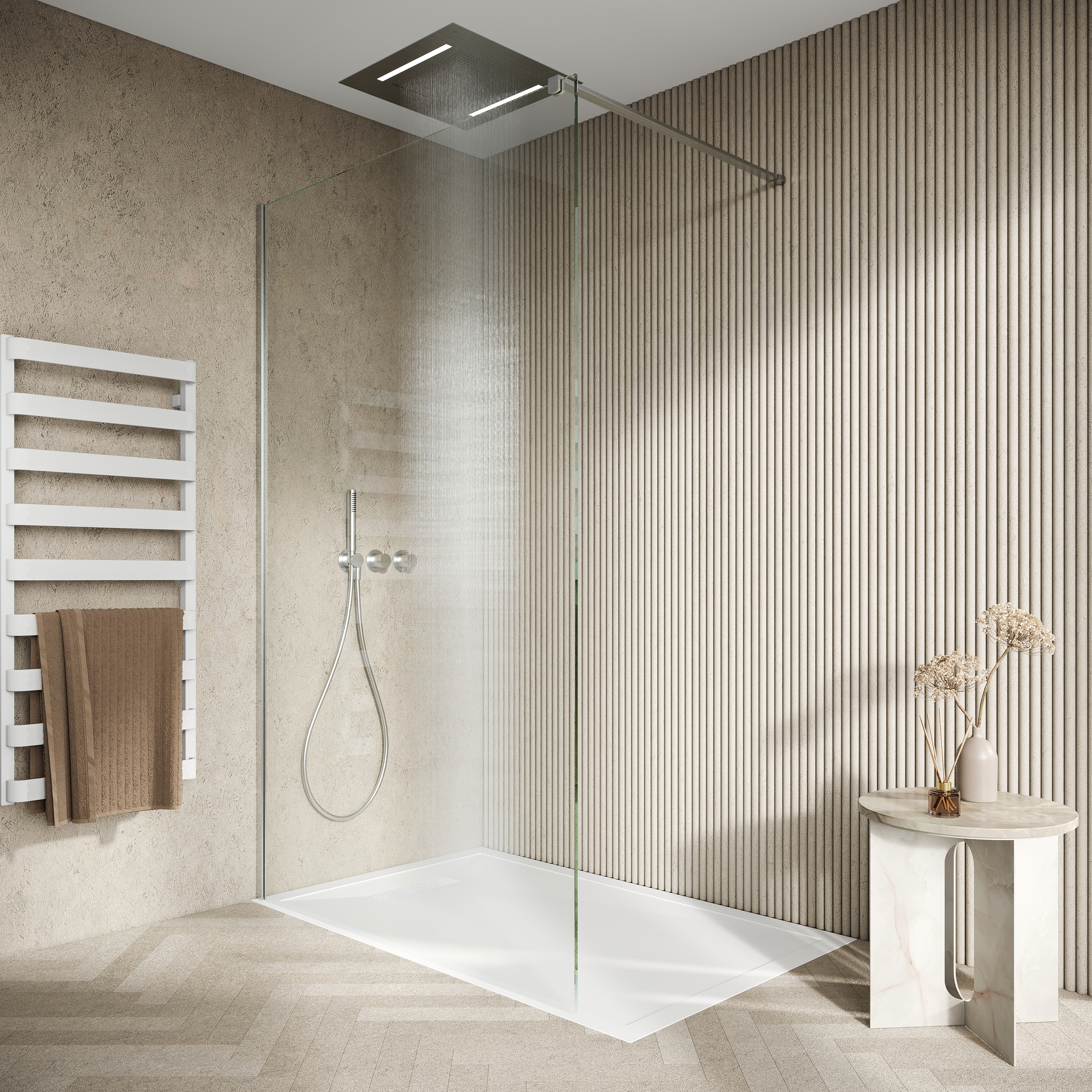 Creo and Vito engineered stone shower trays bringing innovation and creativity to your shower.