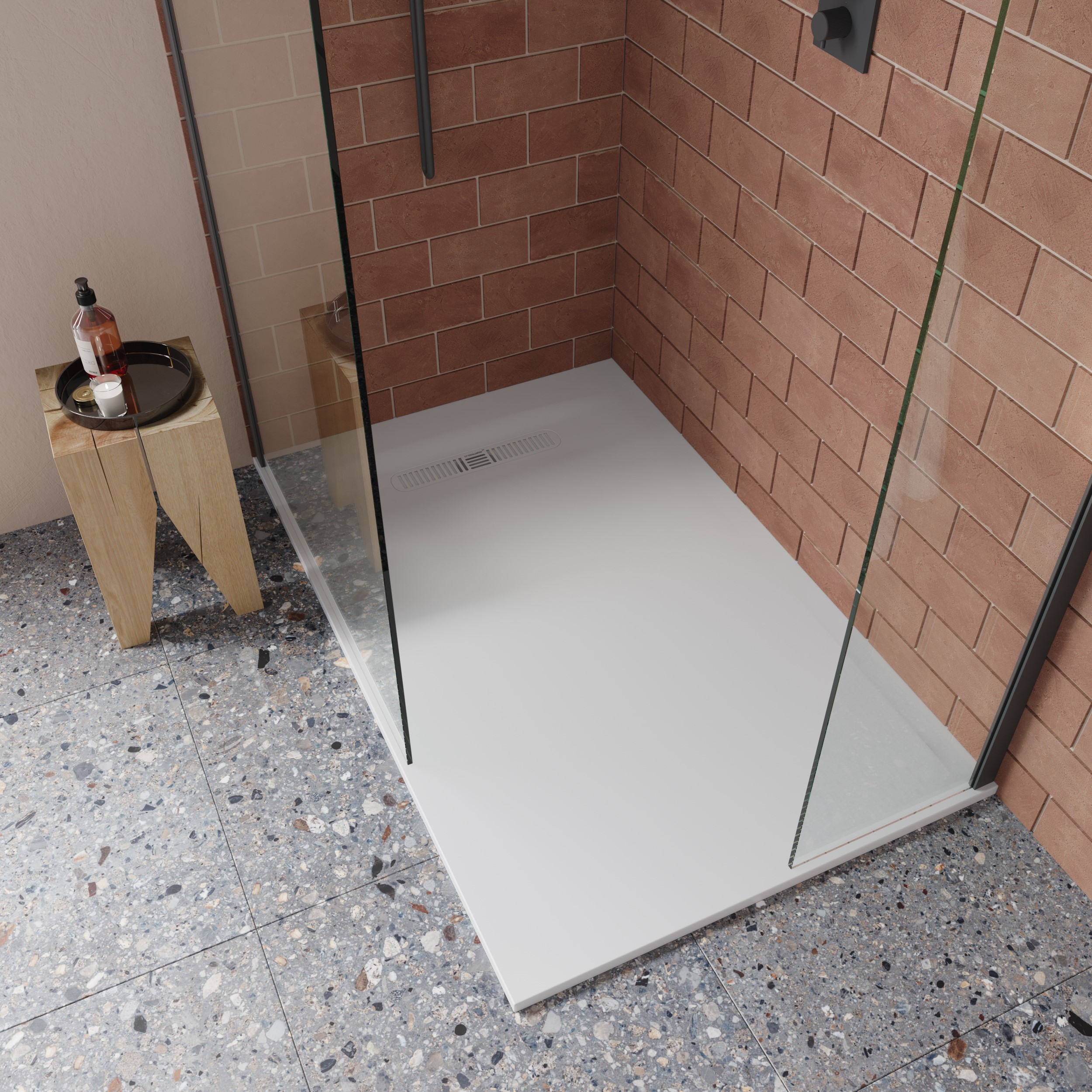 New Vito engineered stone shower tray, designed with comfort, innovation and contemporary style in mind.